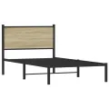 Cadre de lit en métal sans matelas chêne sonoma 100x200 cm