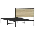 Cadre de lit en métal sans matelas chêne sonoma 100x200 cm