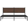 Cadre de lit en métal sans matelas chêne marron 183x213 cm