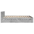 Cadre de lit et tête de lit sans matelas gris béton 120x190 cm