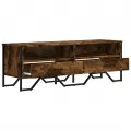 Meuble TV chêne fumé 122x34x41 cm bois d'ingénierie