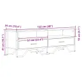 Meuble TV chêne fumé 122x34x41 cm bois d'ingénierie