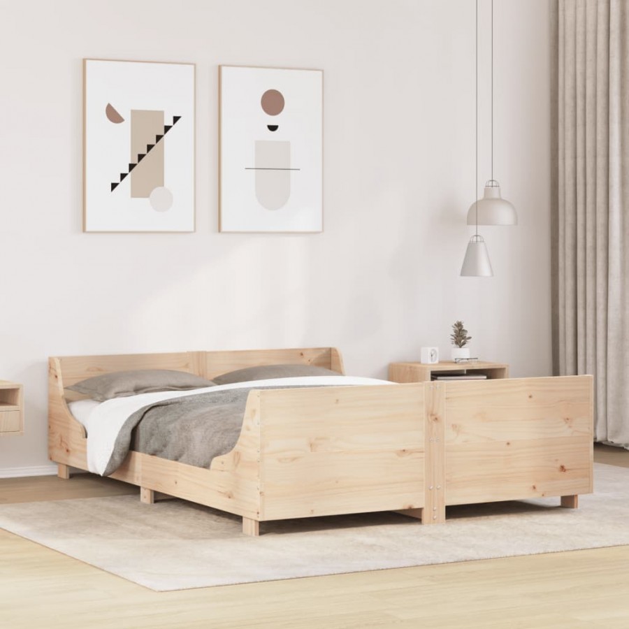 Cadre de lit sans matelas 120x200 cm bois de pin massif