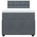 cadre de lit et matelas Gris foncé 80x200 cm Velours