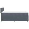 cadre de lit et matelas Gris foncé 80x200 cm Velours