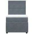 cadre de lit et matelas Gris foncé 80x200 cm Velours