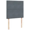 cadre de lit et matelas Gris foncé 80x200 cm Velours