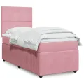 cadre de lit et matelas Rose 80x200 cm Velours