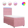 cadre de lit et matelas Rose 80x200 cm Velours