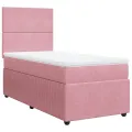 cadre de lit et matelas Rose 80x200 cm Velours