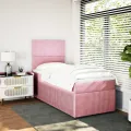 cadre de lit et matelas Rose 80x200 cm Velours