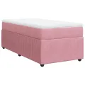 cadre de lit et matelas Rose 80x200 cm Velours