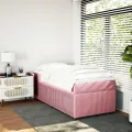 cadre de lit et matelas Rose 80x200 cm Velours