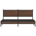 Cadre de lit en métal sans matelas chêne marron 160x200 cm
