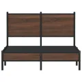 Cadre de lit en métal sans matelas chêne marron 120x190 cm