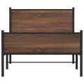 Cadre de lit en métal sans matelas chêne marron 100x190 cm