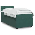 cadre de lit et matelas Vert foncé 80x200 cm Velours