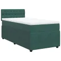cadre de lit et matelas Vert foncé 80x200 cm Velours