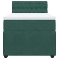 cadre de lit et matelas Vert foncé 80x200 cm Velours