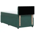 cadre de lit et matelas Vert foncé 80x200 cm Velours
