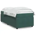 cadre de lit et matelas Vert foncé 80x200 cm Velours