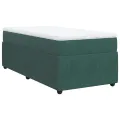 cadre de lit et matelas Vert foncé 80x200 cm Velours
