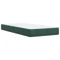 cadre de lit et matelas Vert foncé 80x200 cm Velours
