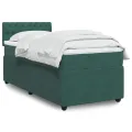 cadre de lit et matelas Vert foncé 80x200 cm Velours