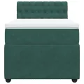 cadre de lit et matelas Vert foncé 80x200 cm Velours