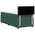 cadre de lit et matelas Vert foncé 80x200 cm Velours