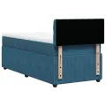 cadre de lit avec matelas bleu 80x200 cm velours