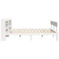 Cadre de lit sans matelas blanc 140x190 cm bois de pin massif