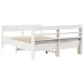 Cadre de lit sans matelas blanc 140x200 cm bois de pin massif