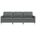Canapé à 3 places Gris foncé 210 cm Tissu