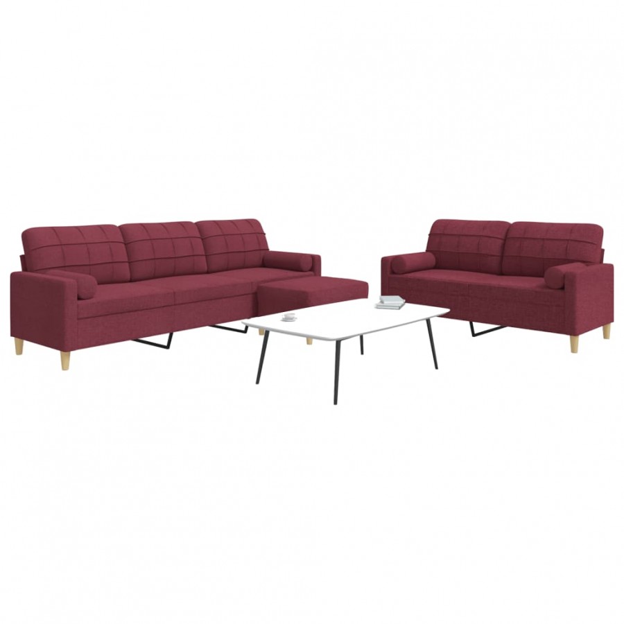 Ensemble de canapés 3 pcs repose-pied et coussins décoratifs