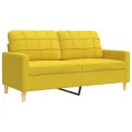 Ensemble de canapés 4 pcs avec repose-pied jaune clair tissu