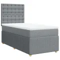 cadre de lit et matelas Gris clair 90x190 cm Tissu