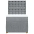 cadre de lit et matelas Gris clair 90x190 cm Tissu