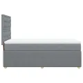 cadre de lit et matelas Gris clair 90x190 cm Tissu