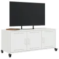 Meuble TV blanc 100,5x39x43,5 cm acier
