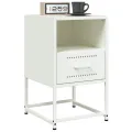 Tables de chevet 2 pcs blanc 36x39x60,5 cm acier