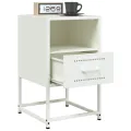 Tables de chevet 2 pcs blanc 36x39x60,5 cm acier