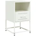 Tables de chevet 2 pcs blanc 36x39x60,5 cm acier