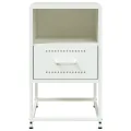 Tables de chevet 2 pcs blanc 36x39x60,5 cm acier