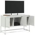 Meuble TV blanc 100,5x39x60,5 cm acier