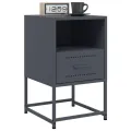 Tables de chevet 2 pcs anthracite 36x39x60,5 cm acier