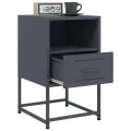 Tables de chevet 2 pcs anthracite 36x39x60,5 cm acier
