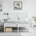 Tables de chevet 2 pcs blanc 36x39x43,5 cm acier