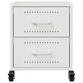 Tables de chevet 2 pcs blanc 36x39x43,5 cm acier