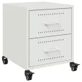 Tables de chevet 2 pcs blanc 36x39x43,5 cm acier